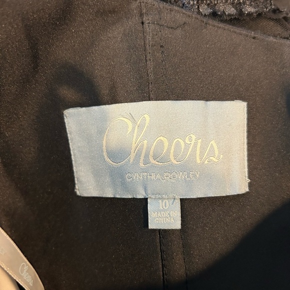 Cheers Cynthia Rowley Black Strapless Sequin Mini Ruffle Party Dress Size 10 - Picture 8 of 11